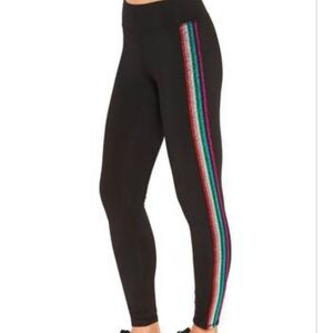 NWT Terez Metallic Rainbow Stripe Leggings - Big Kid